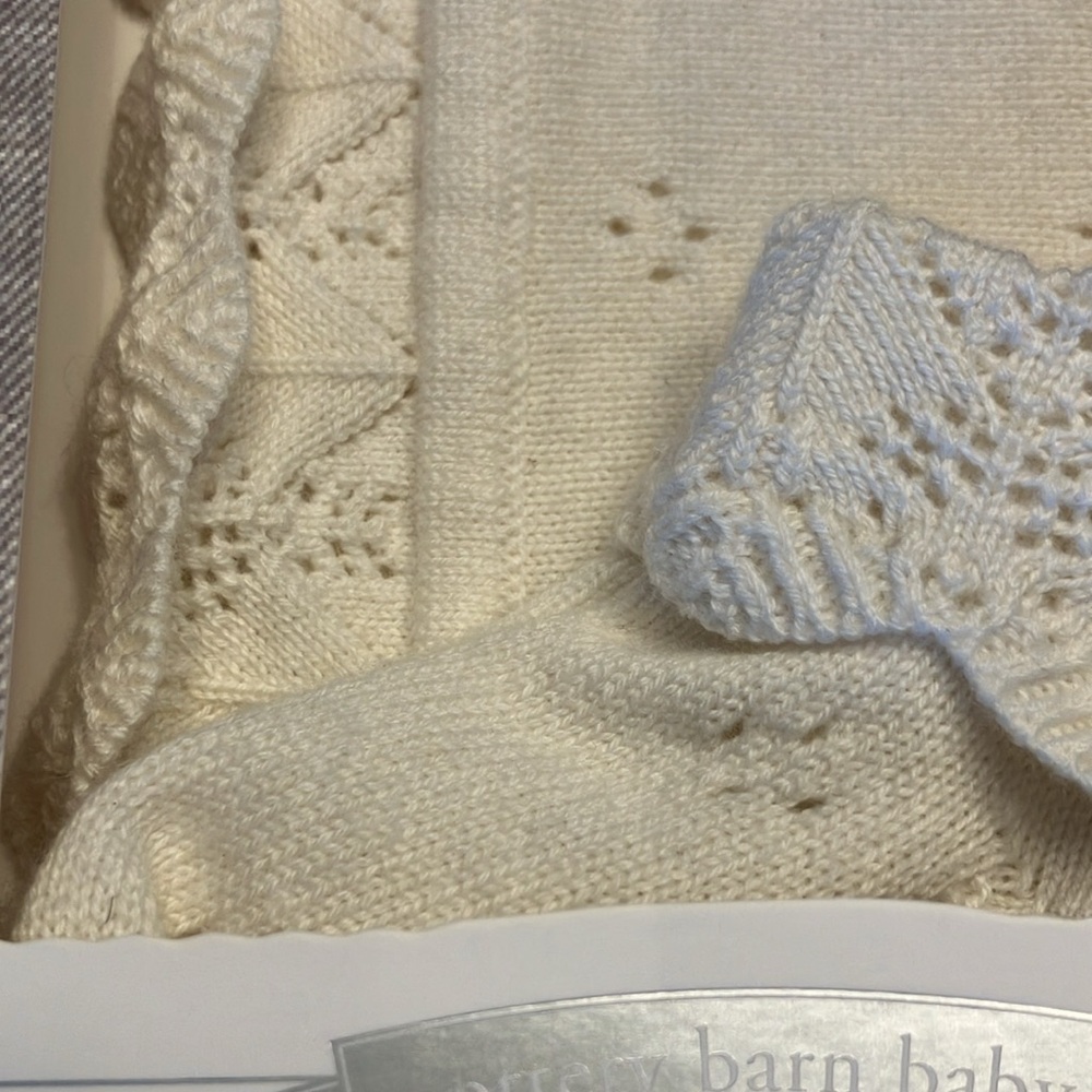 Pottery Barn Baby Hat and booties Christening set 3-6 M NEW - Picture 7 of 11